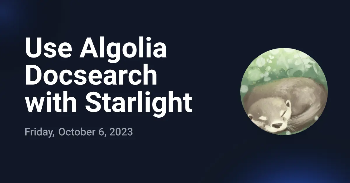 Use Algolia Docsearch with Starlight