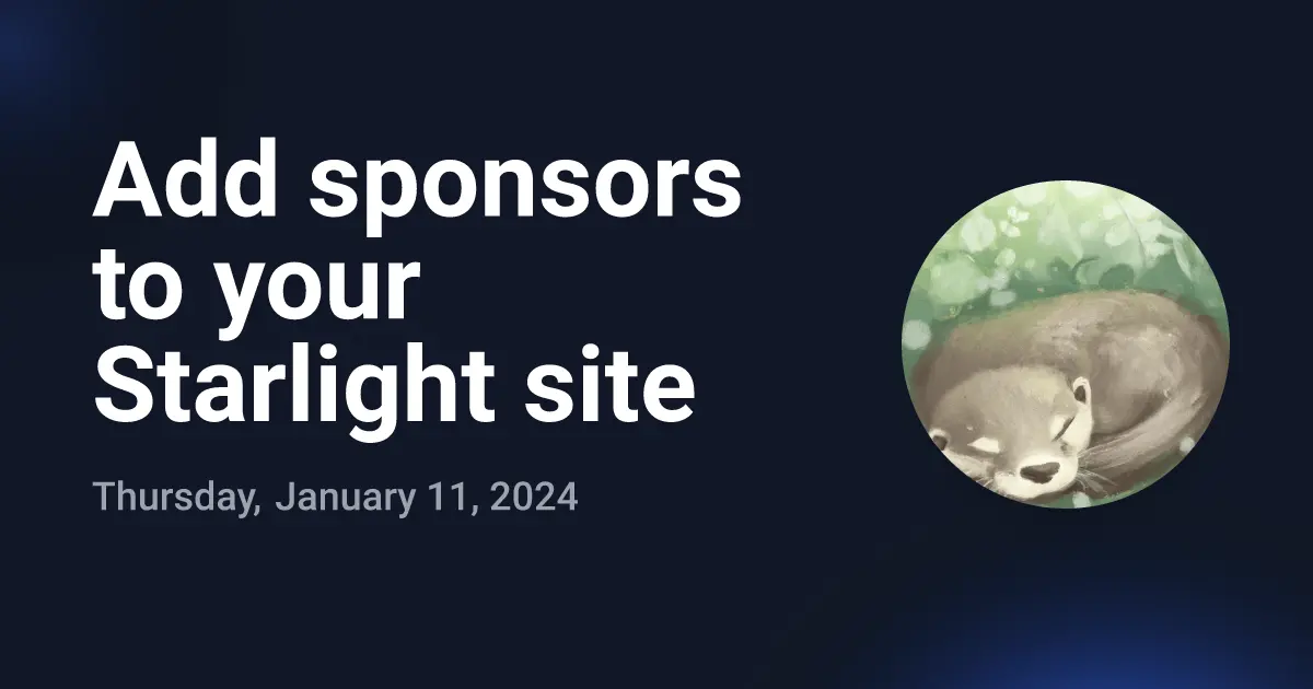 Add sponsors to your Starlight site